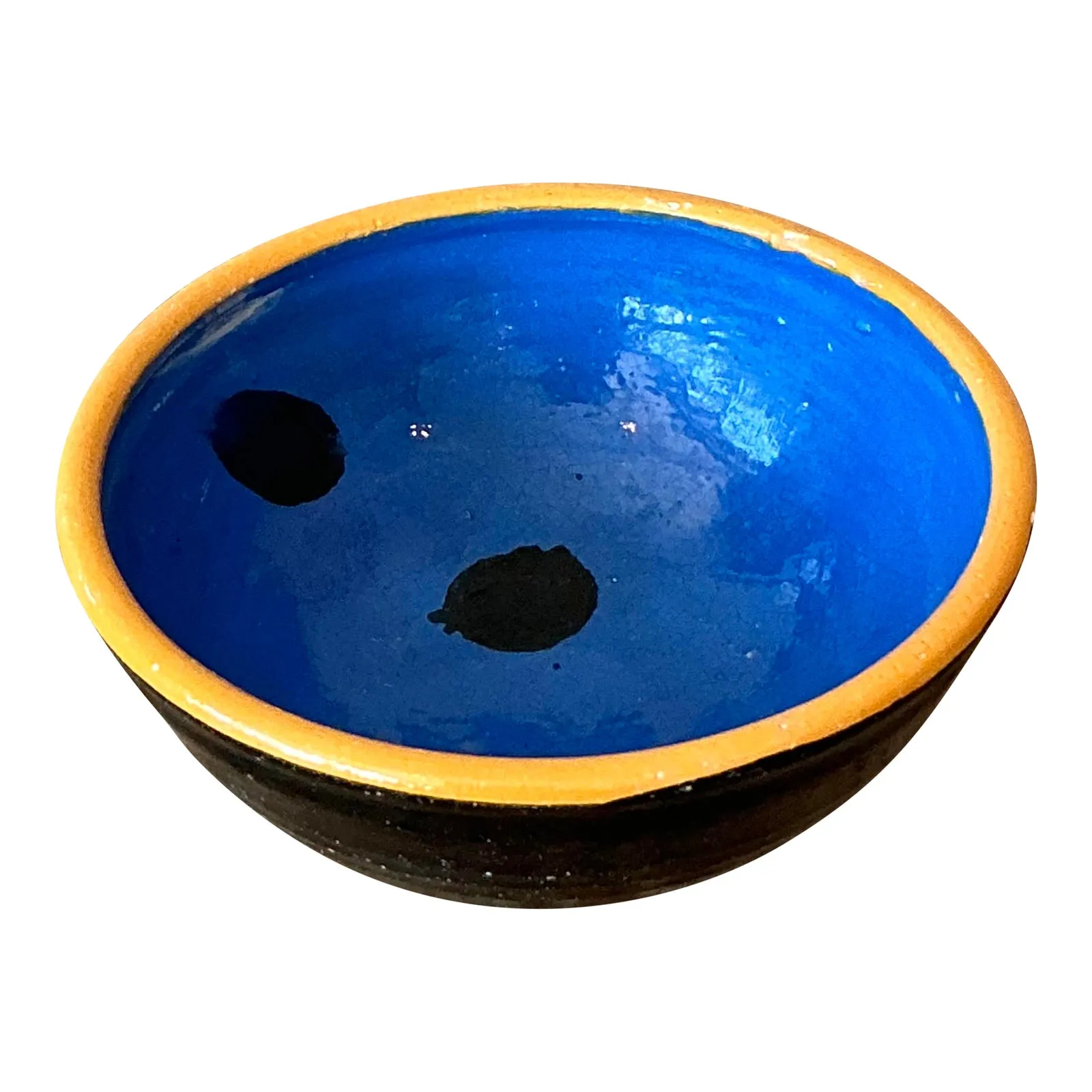 Vintage Boho Studio Pottery Polka Dot Bowl — additional photo 1