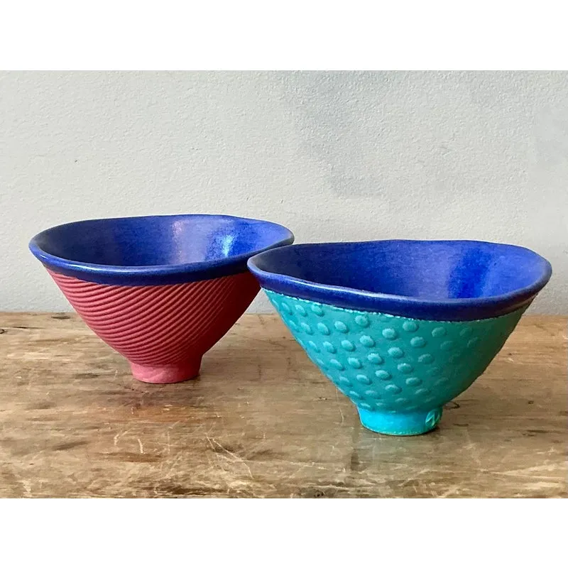 Vintage Boho Studio Pottery Bowls - Set of 2 — additional photo 6