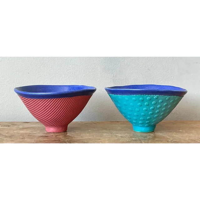 Vintage Boho Studio Pottery Bowls - Set of 2 — additional photo 1