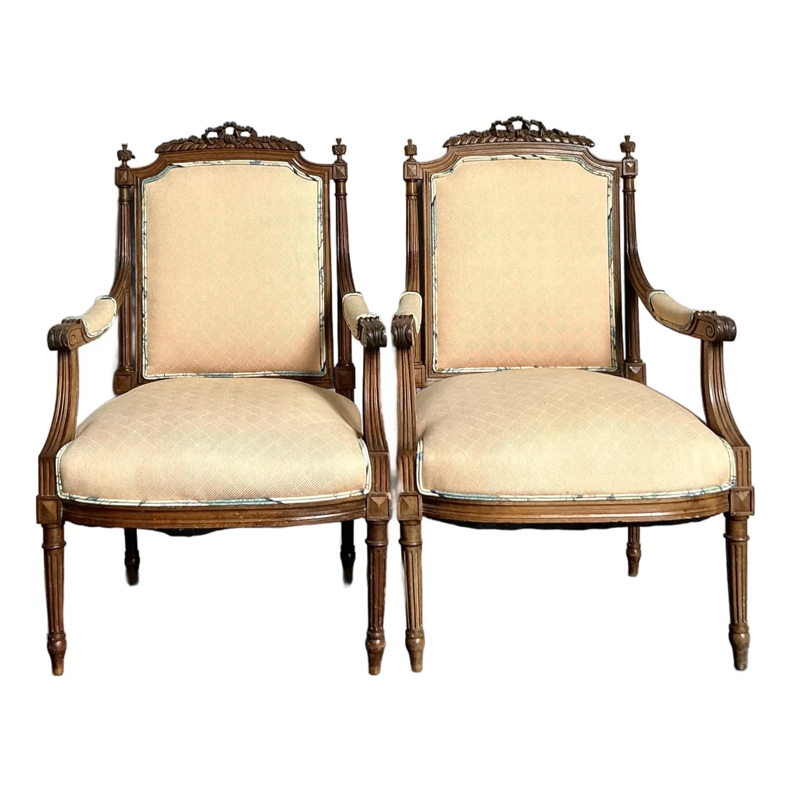 Vintage Regency Hand Carved Fauteuil Chairs - A Pair — additional photo 1