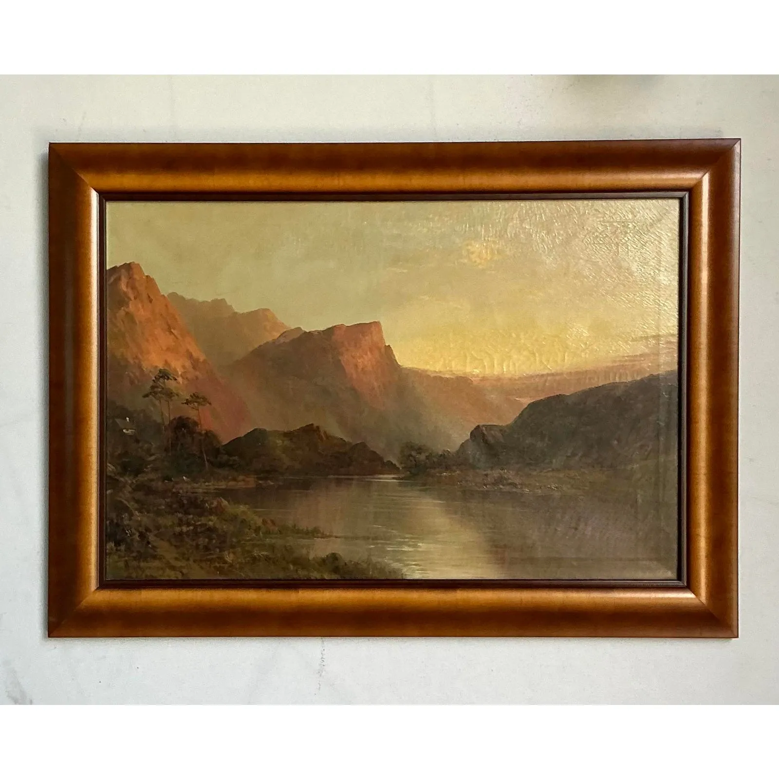 Vintage Boho Original Oil Landscape on Canvas — additional photo 1
