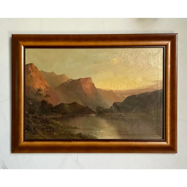 Vintage Boho Original Oil Landscape on Canvas — additional photo 1