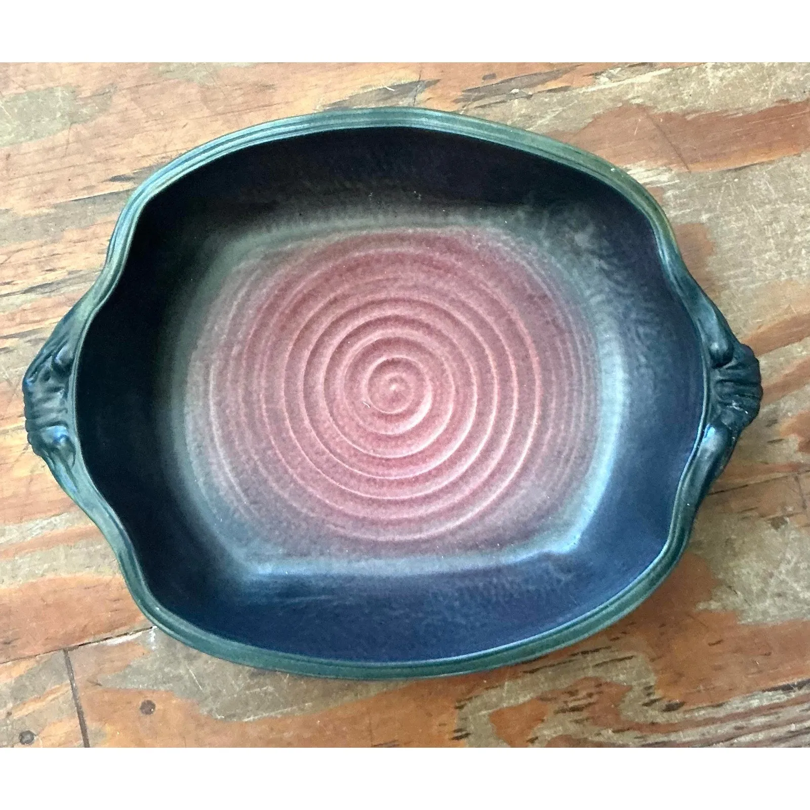 Vintage Boho Studio Pottery Bowl - Ceramic, 14.5W x 11H — additional photo 2