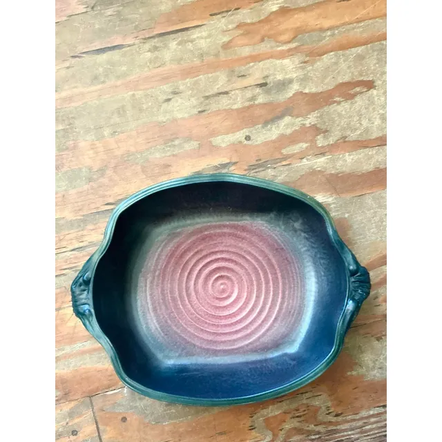 Vintage Boho Studio Pottery Bowl - Ceramic, 14.5W x 11H — additional photo 3
