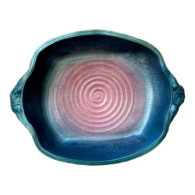 Vintage Boho Studio Pottery Bowl - Ceramic, 14.5W x 11H — additional photo 1