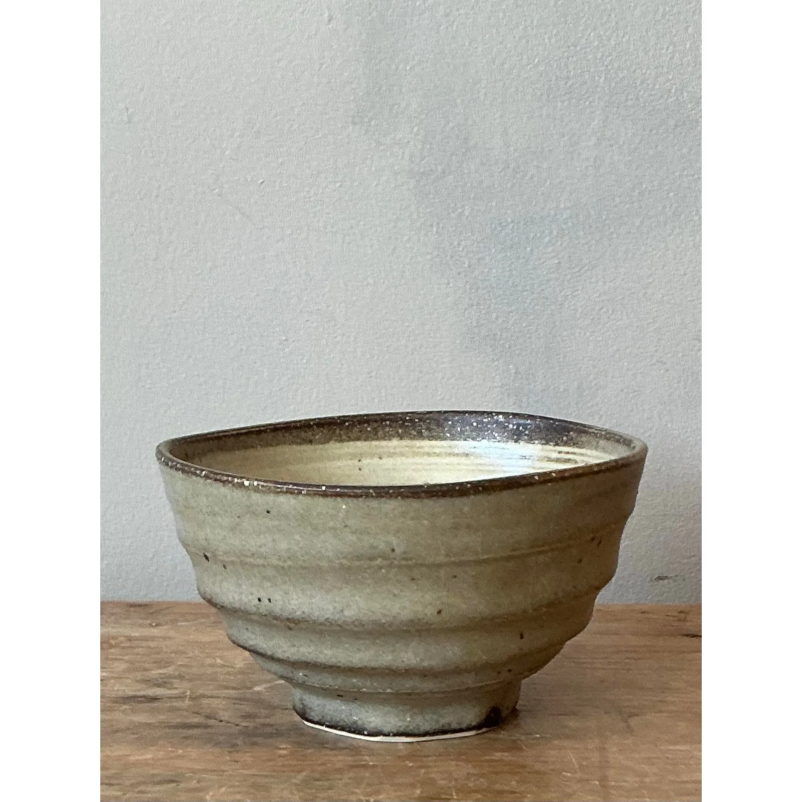 Vintage Boho Studio Pottery Bowl - Ceramic, 6W x 3.2H — additional photo 1