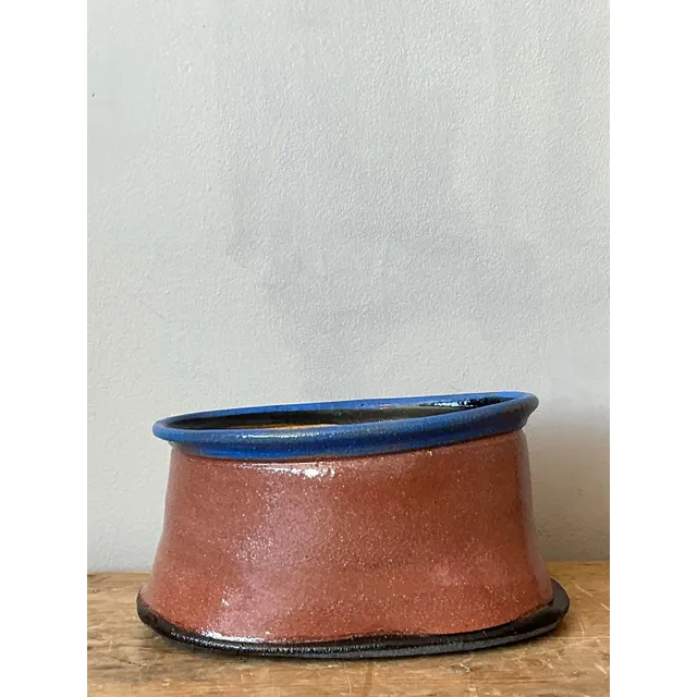 Vintage Boho Studio Pottery Oval Bowl — additional photo 1