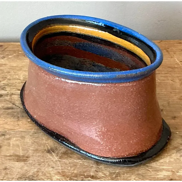 Vintage Boho Studio Pottery Oval Bowl — additional photo 3