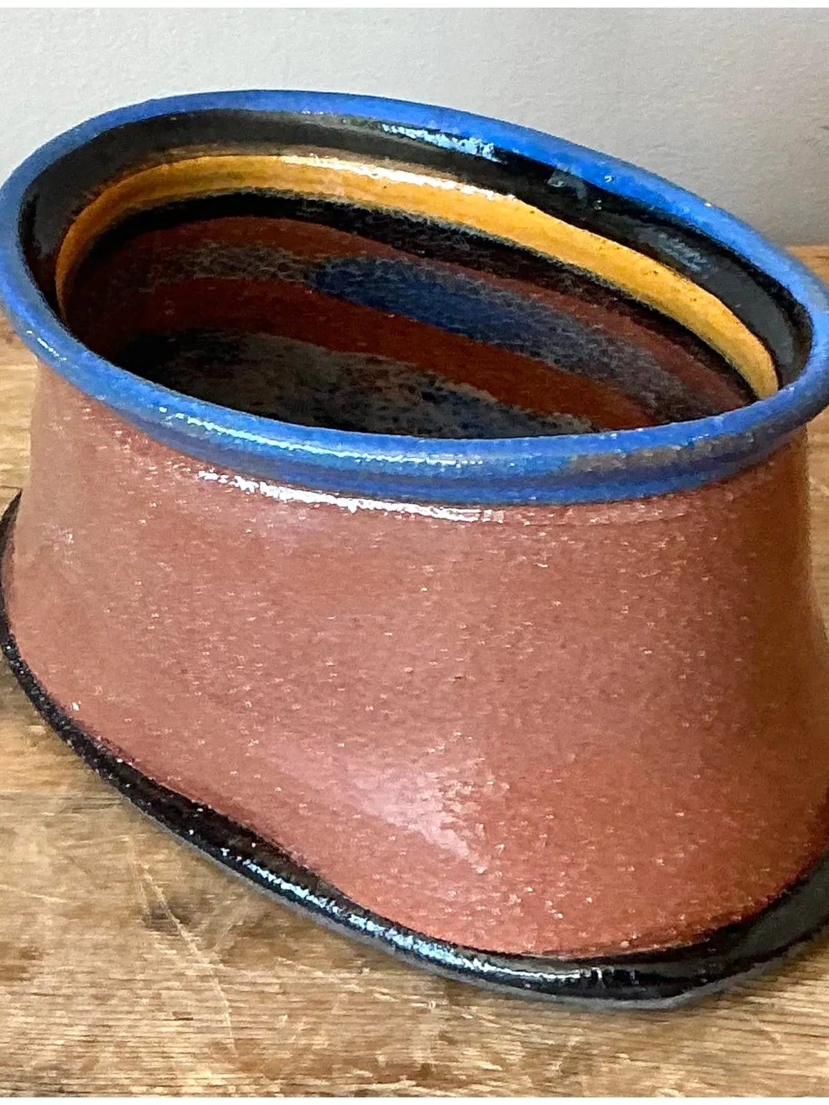 Vintage Boho Studio Pottery Oval Bowl — additional photo 6