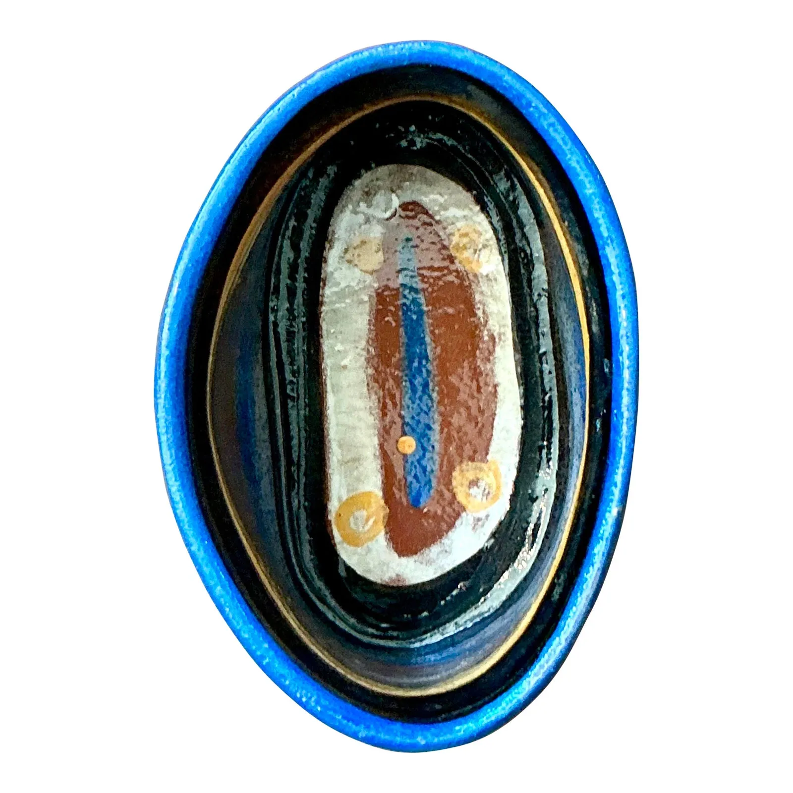 Vintage Boho Studio Pottery Oval Bowl — additional photo 8