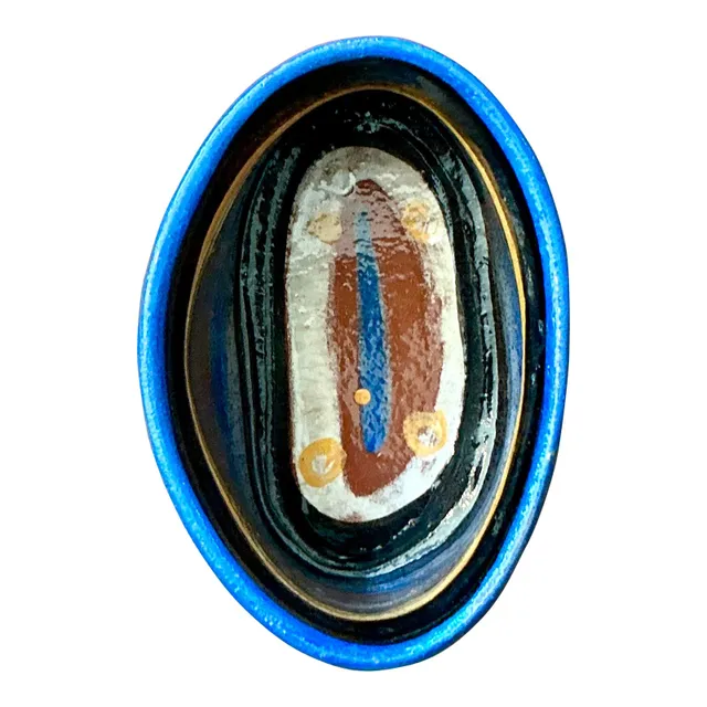 Vintage Boho Studio Pottery Oval Bowl — additional photo 8