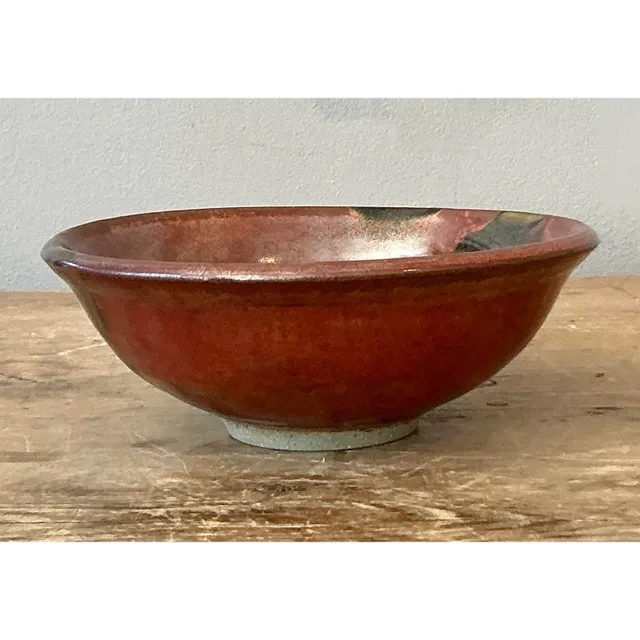 Vintage Boho Studio Pottery Bowl - Stoneware, 7.5W x 2.2H — additional photo 4