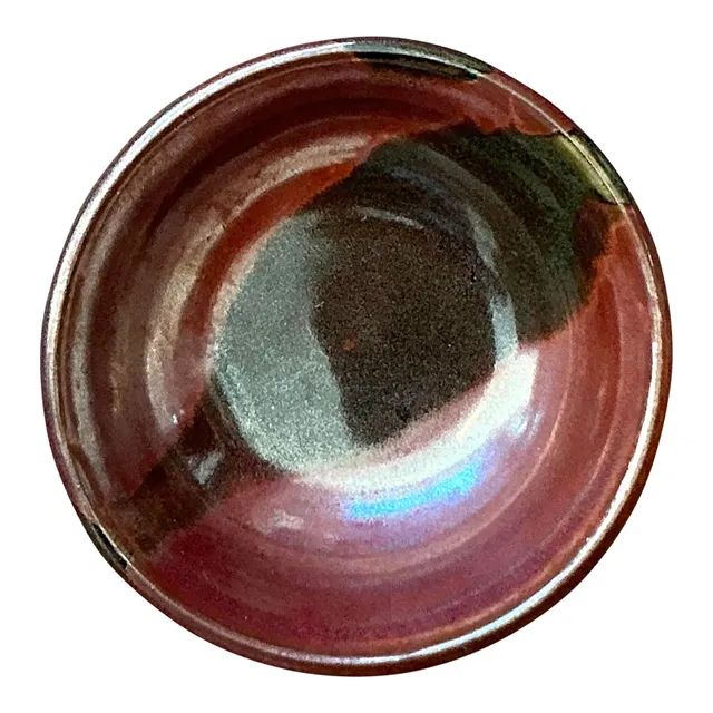 Vintage Boho Studio Pottery Bowl - Stoneware, 7.5W x 2.2H — additional photo 1