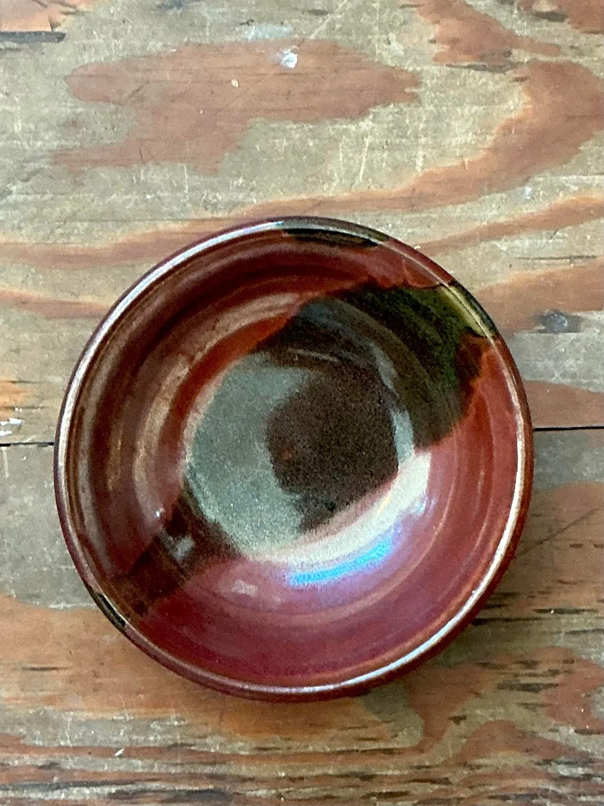 Vintage Boho Studio Pottery Bowl - Stoneware, 7.5W x 2.2H — additional photo 5
