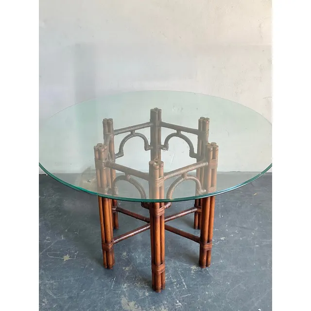 Vintage Boho Ficks Reed Rattan Loop Back Dining Set of 5 — additional photo 8