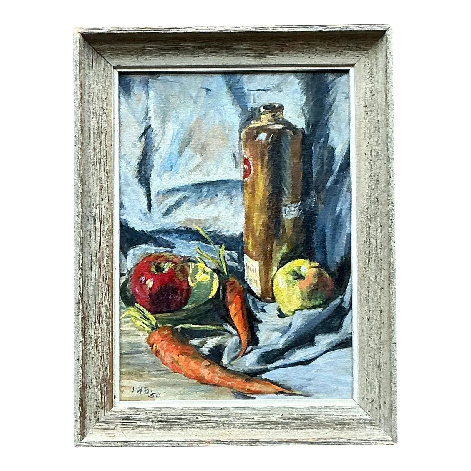 Vintage Boho Original Still Life Oil on Canvas — additional photo 1