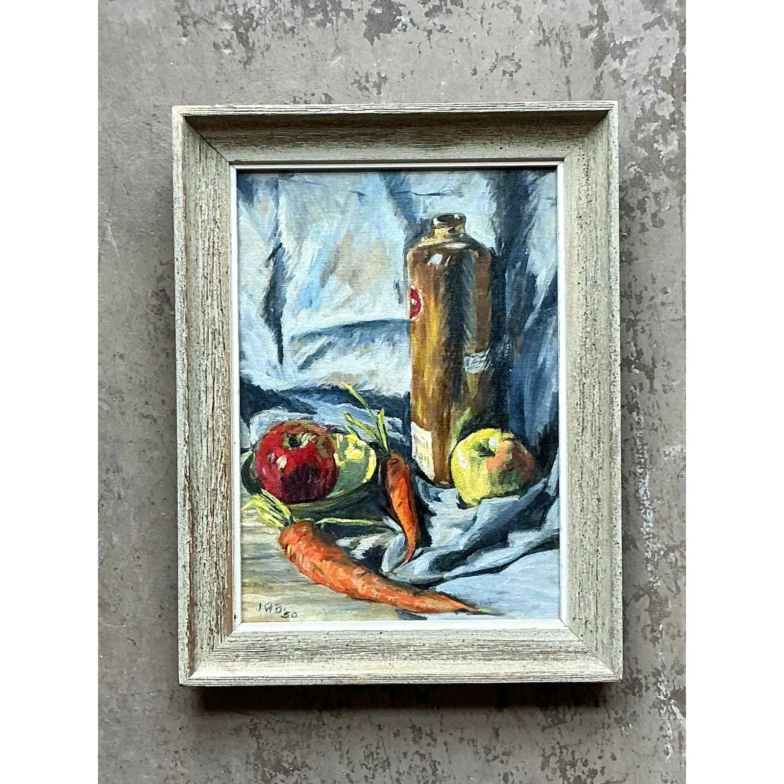 Vintage Boho Original Still Life Oil on Canvas — additional photo 7