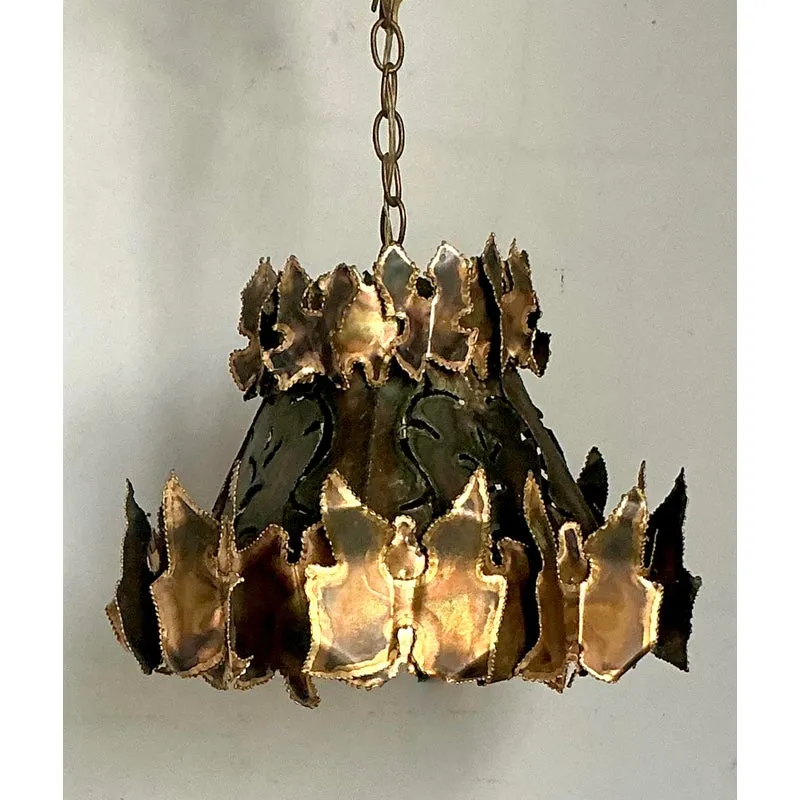 Vintage MCM Torch Cut Chandelier After Tom Greene — additional photo 3
