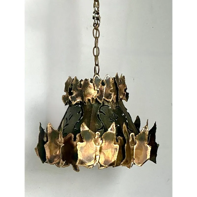 Vintage MCM Torch Cut Chandelier After Tom Greene — additional photo 4