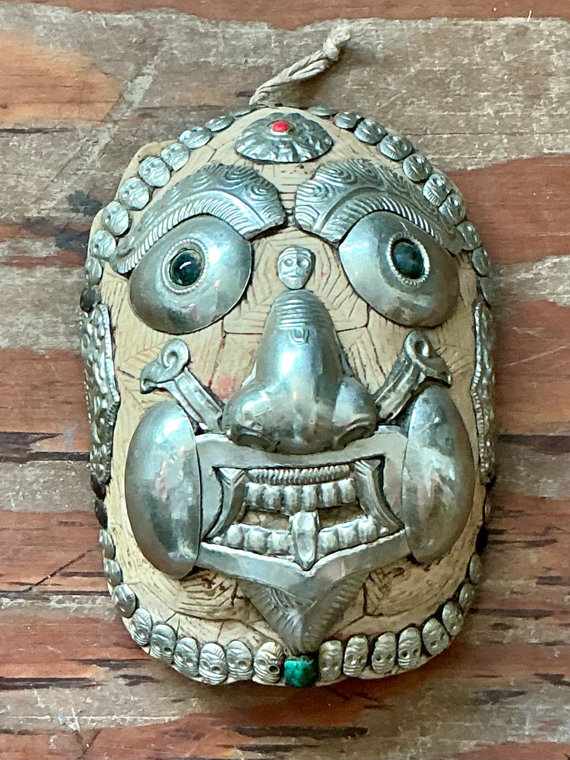 Vintage Boho Tibetan Kapqla Turtle Shell Mask — additional photo 4