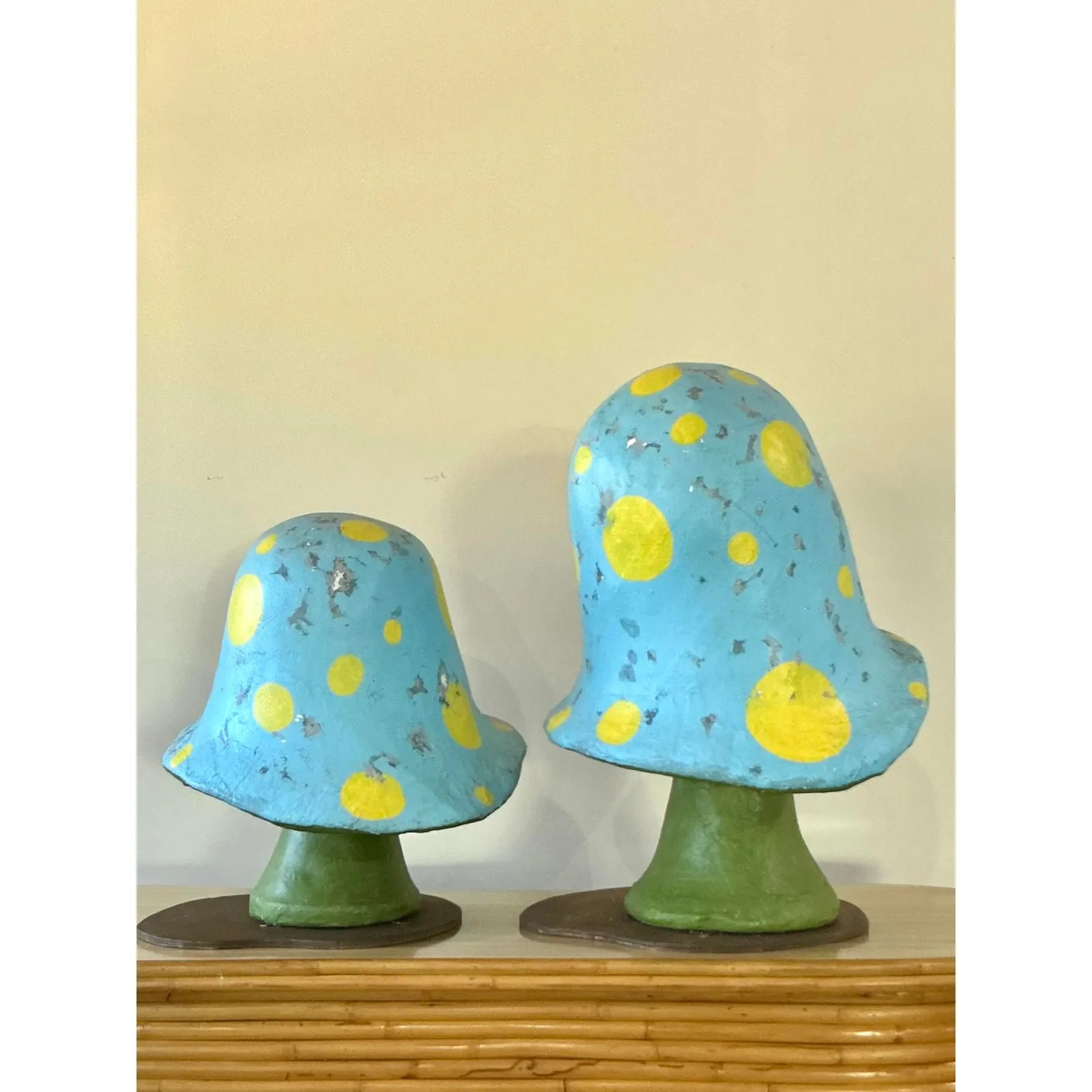 Vintage Boho Monumental Fiberglass Mushrooms - Set of 2 — additional photo 3