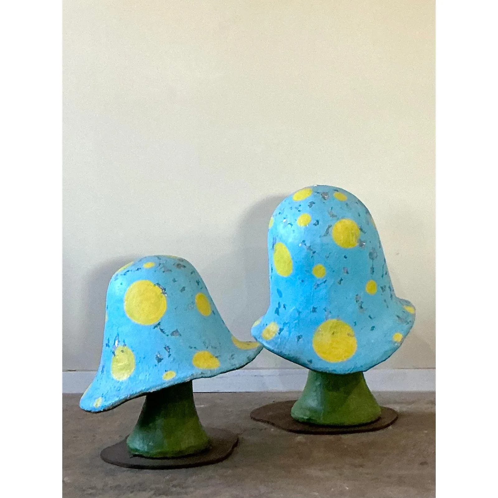 Vintage Boho Monumental Fiberglass Mushrooms - Set of 2 — additional photo 2