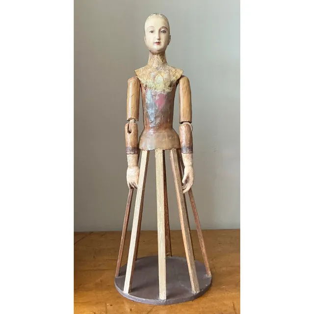 Vintage Boho Wooden Crèche Santos Cage Doll — additional photo 1