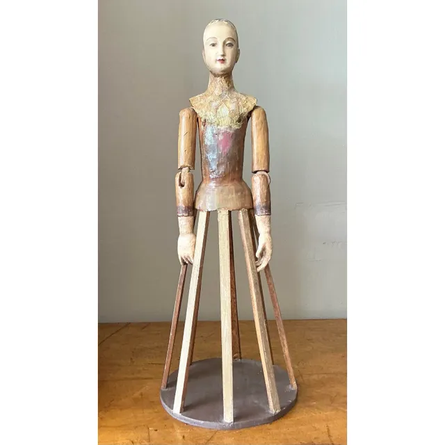 Vintage Boho Wooden Crèche Santos Cage Doll — additional photo 4