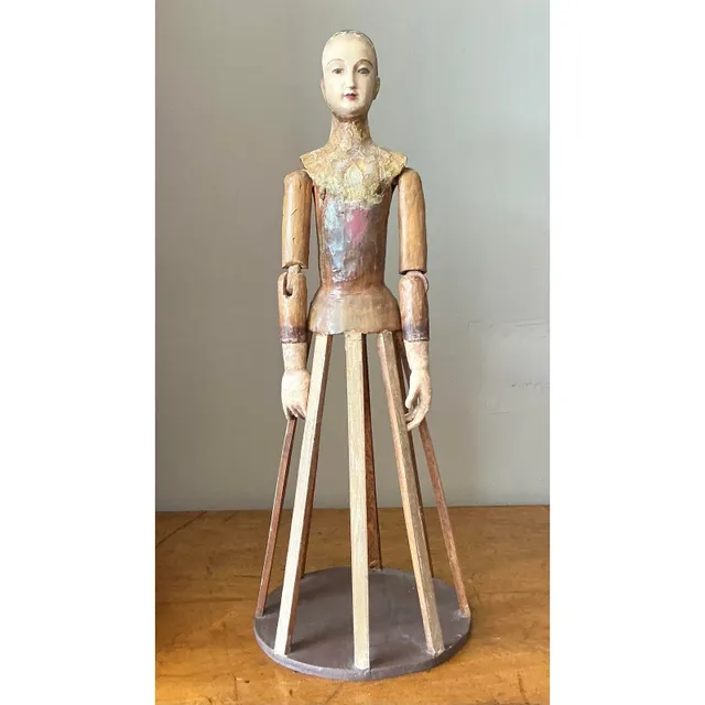 Vintage Boho Wooden Crèche Santos Cage Doll — additional photo 5