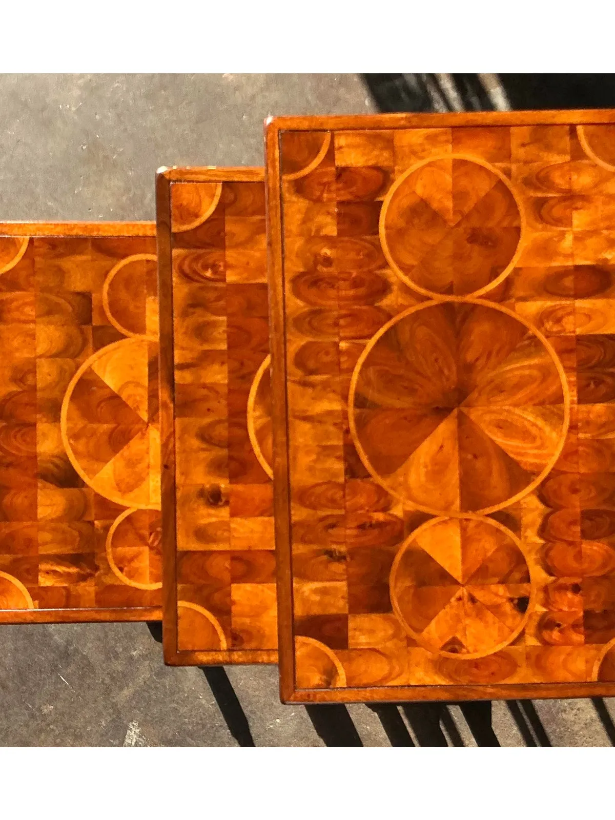 Vintage Boho Marquetry Nesting Tables - Set of 3 — additional photo 7