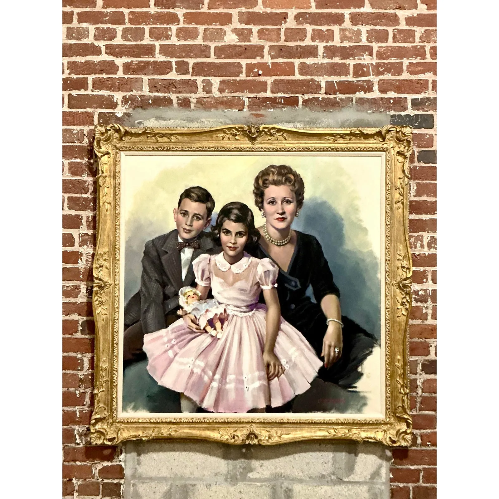 Vintage Regency Original Oil Portrait of Family — additional photo 5