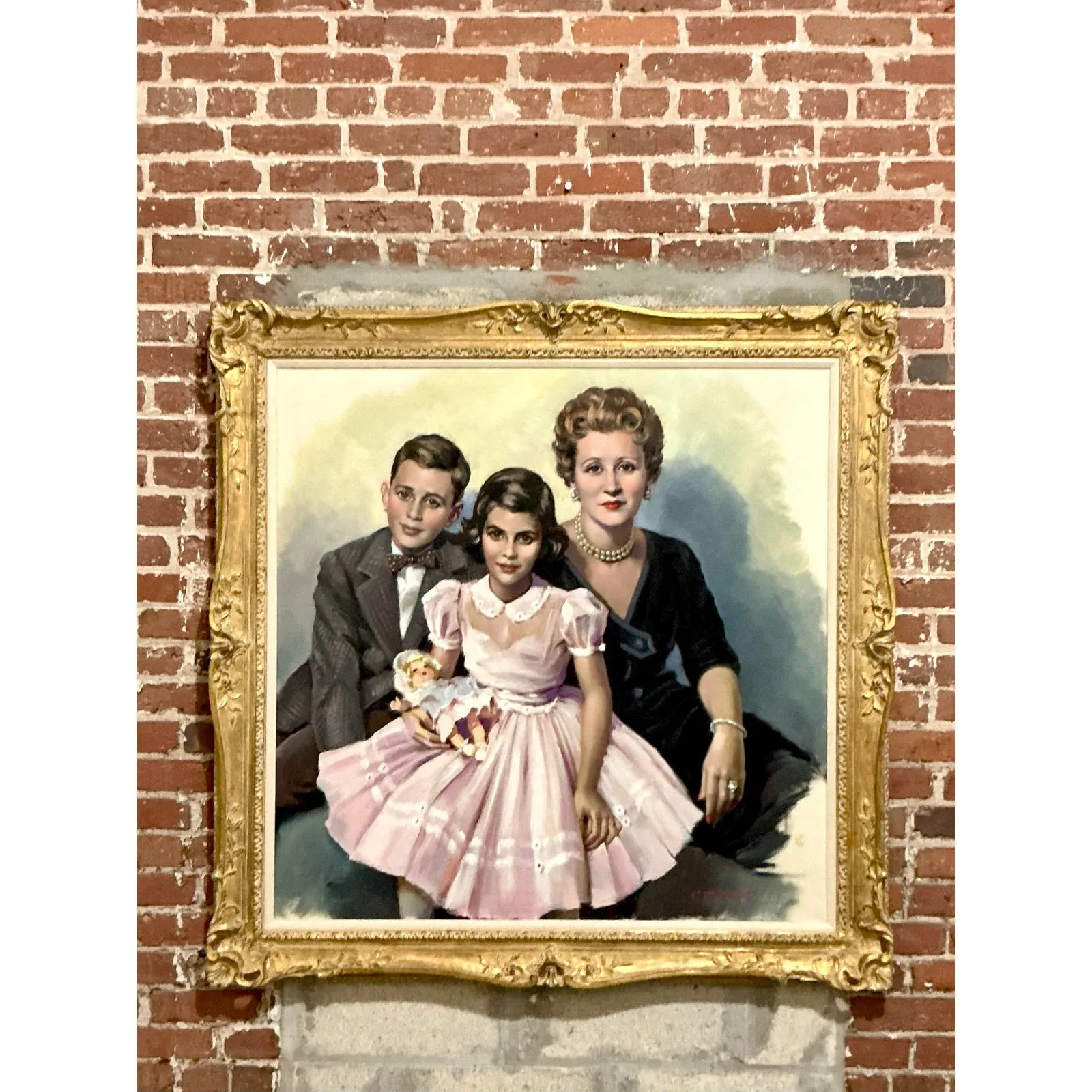 Vintage Regency Original Oil Portrait of Family — additional photo 3