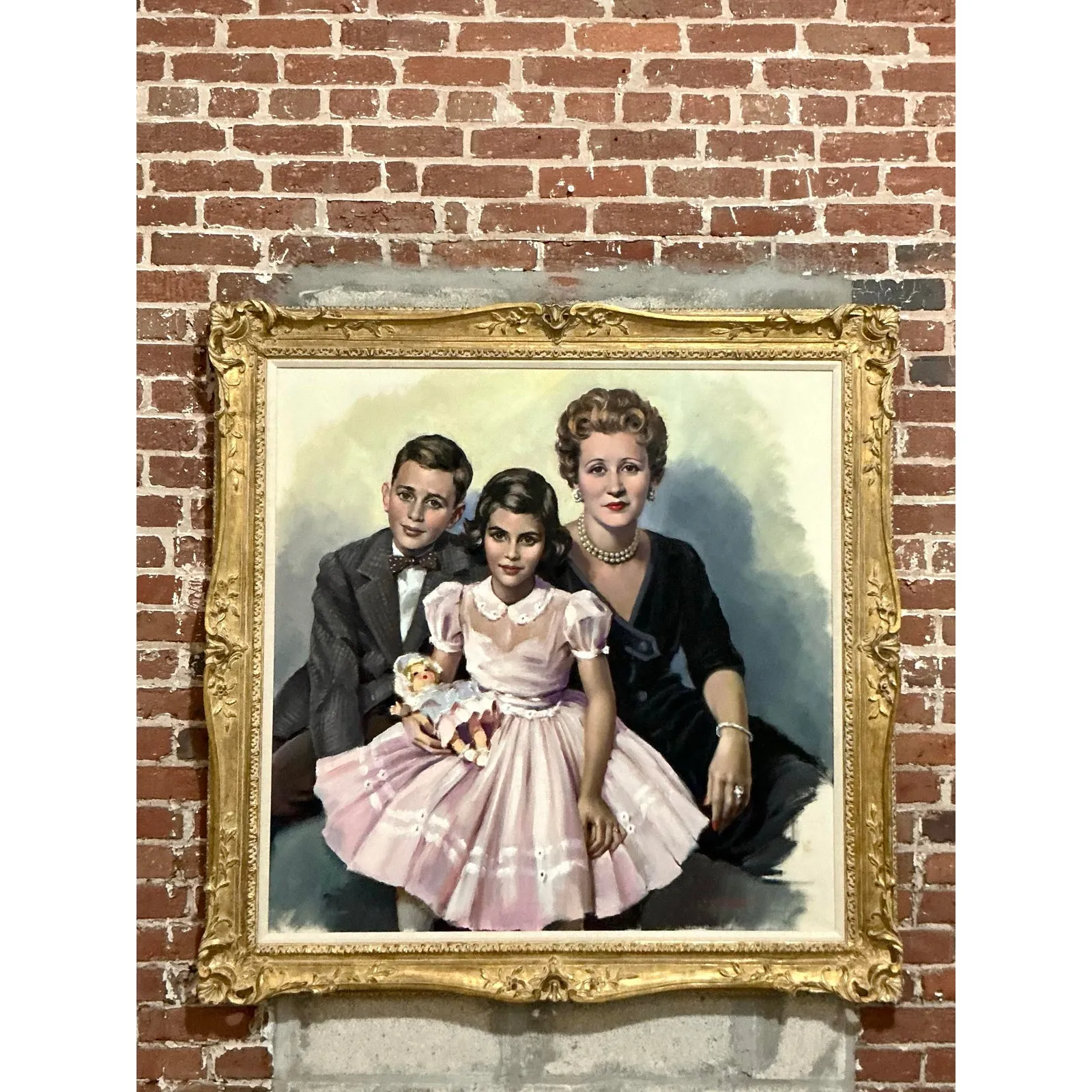 Vintage Regency Original Oil Portrait of Family — additional photo 4