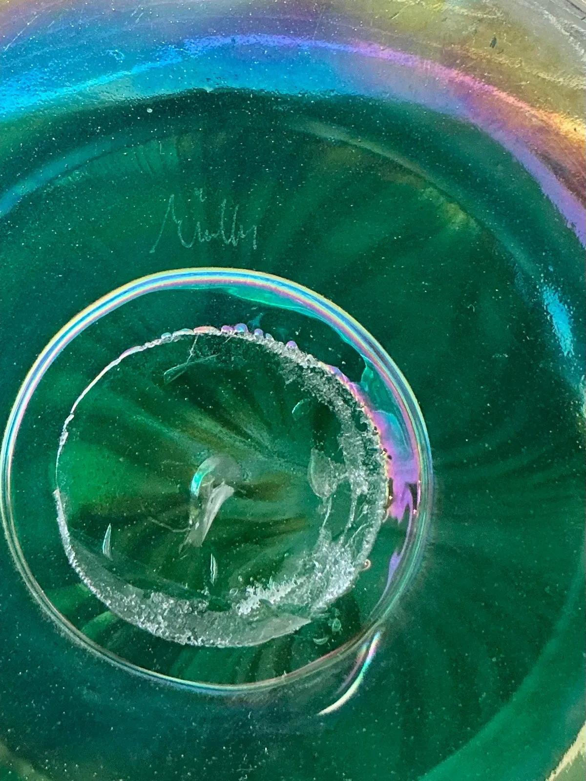 Vintage Czech Fusion Z Art Glass Bowl — additional photo 7