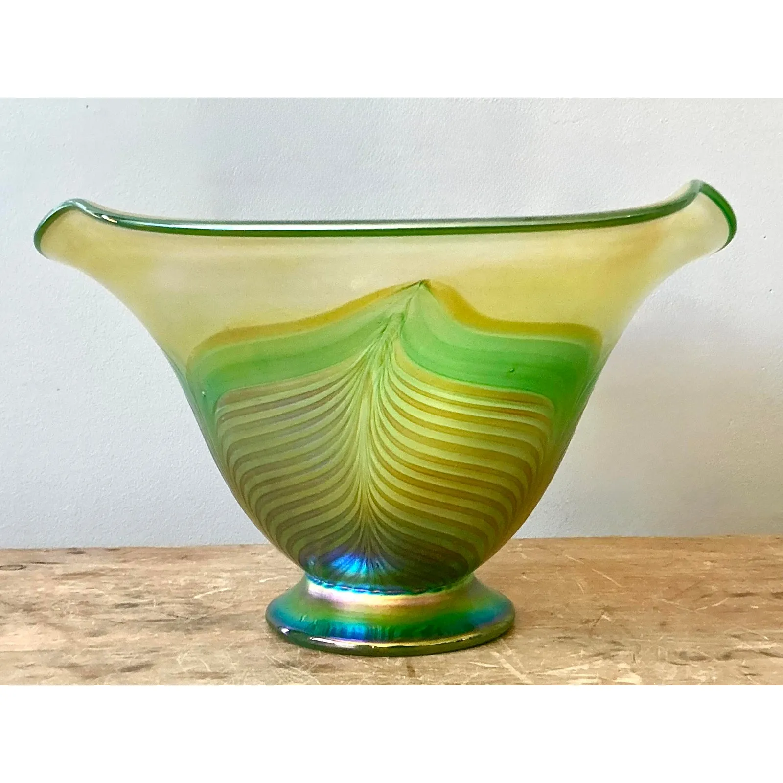 Vintage Czech Fusion Z Art Glass Bowl — additional photo 3