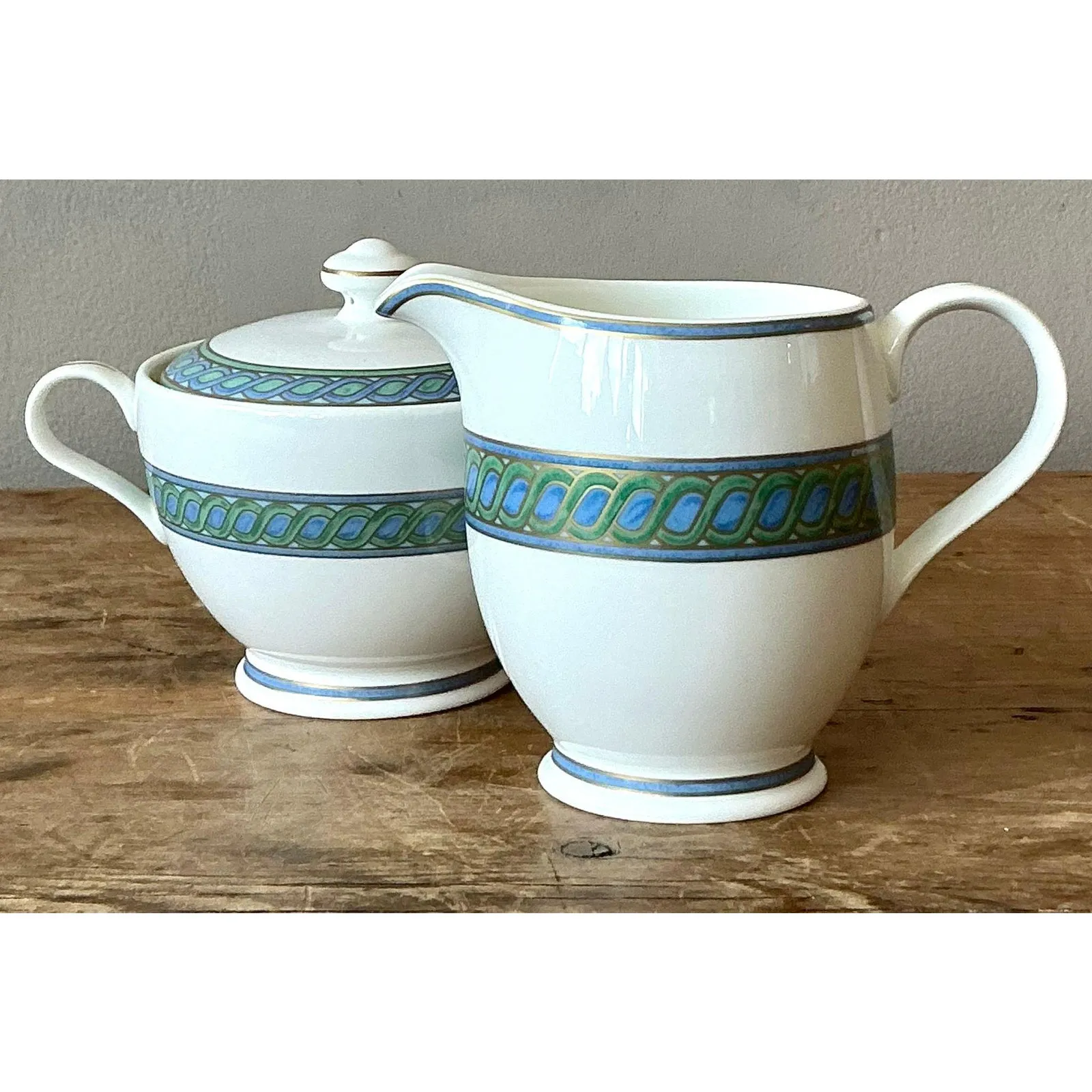 Vintage Boho Christofle "Torsada" Creamer & Lidded Sugar Bowl - A Pair — additional photo 1