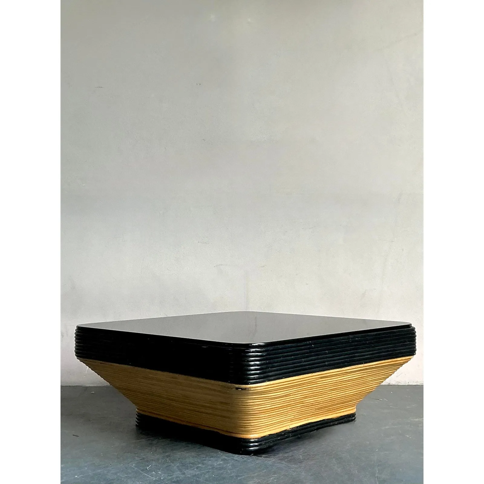 Vintage Boho Stacked Pencil Reed Coffee Table — additional photo 2