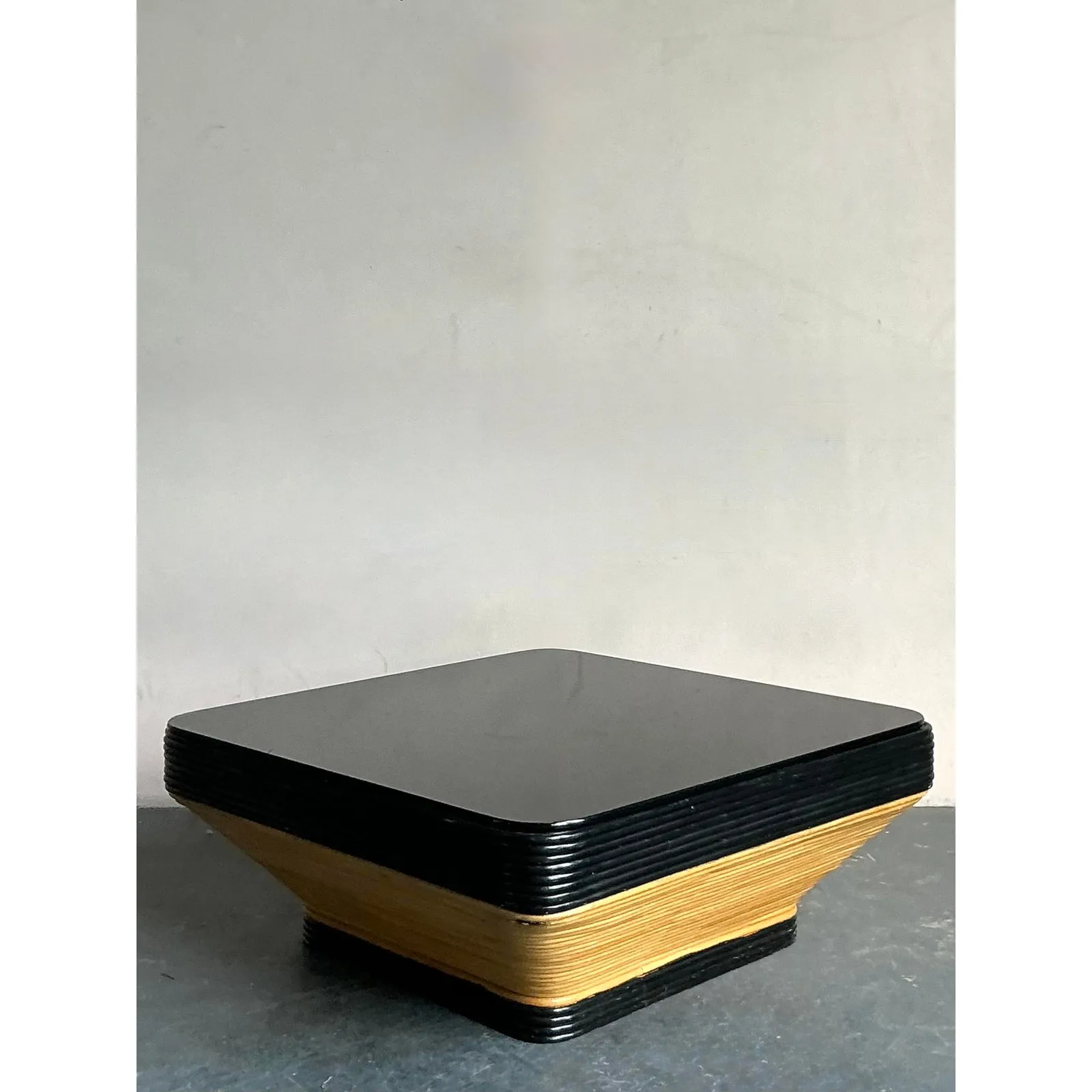 Vintage Boho Stacked Pencil Reed Coffee Table — additional photo 4