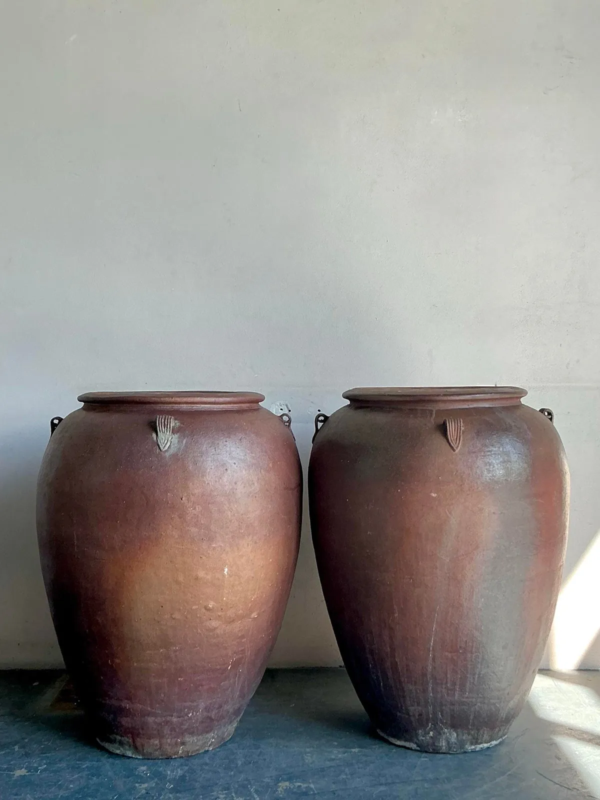 Vintage Boho Matte Glaze Ceramic Urns - A Pair — additional photo 3