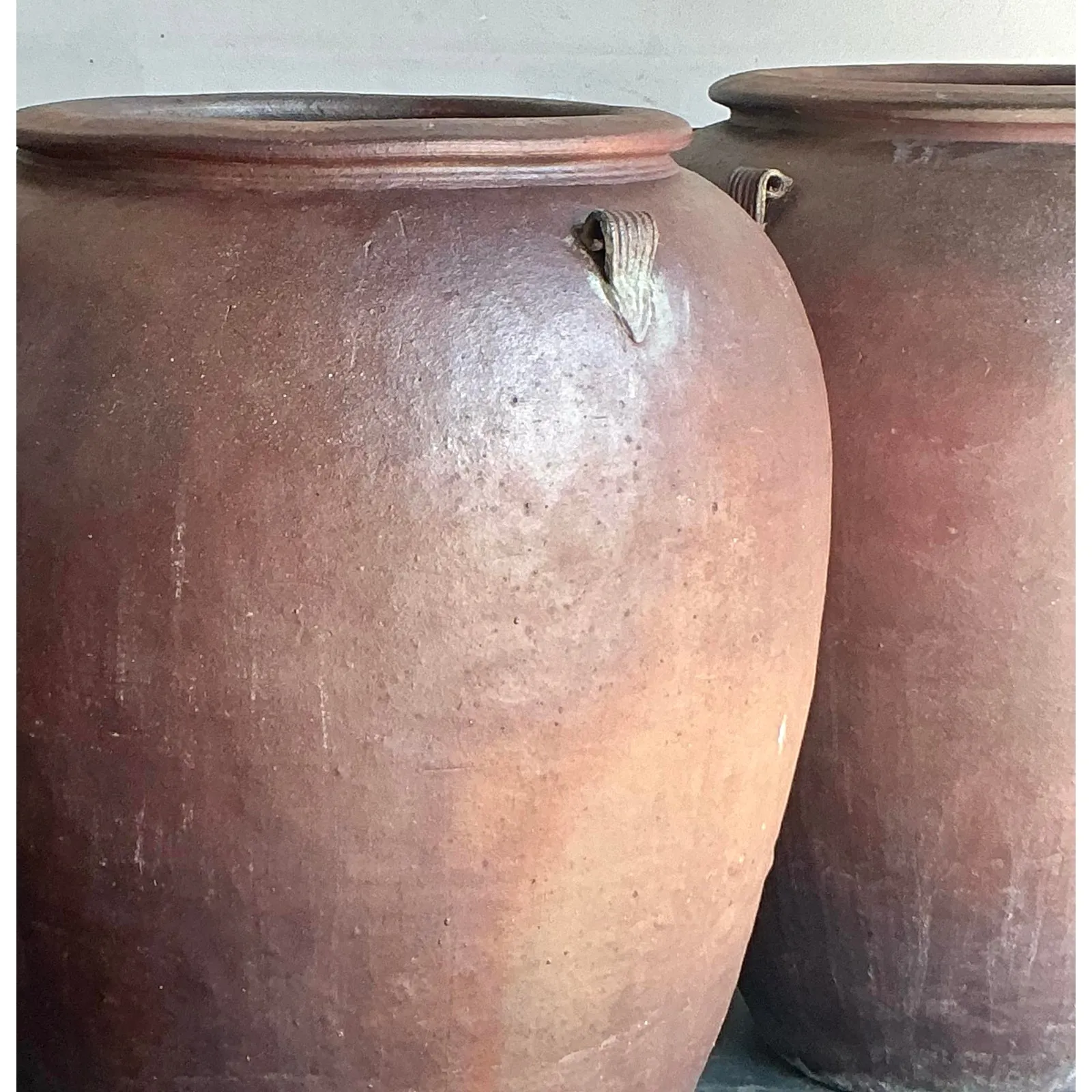 Vintage Boho Matte Glaze Ceramic Urns - A Pair — additional photo 5