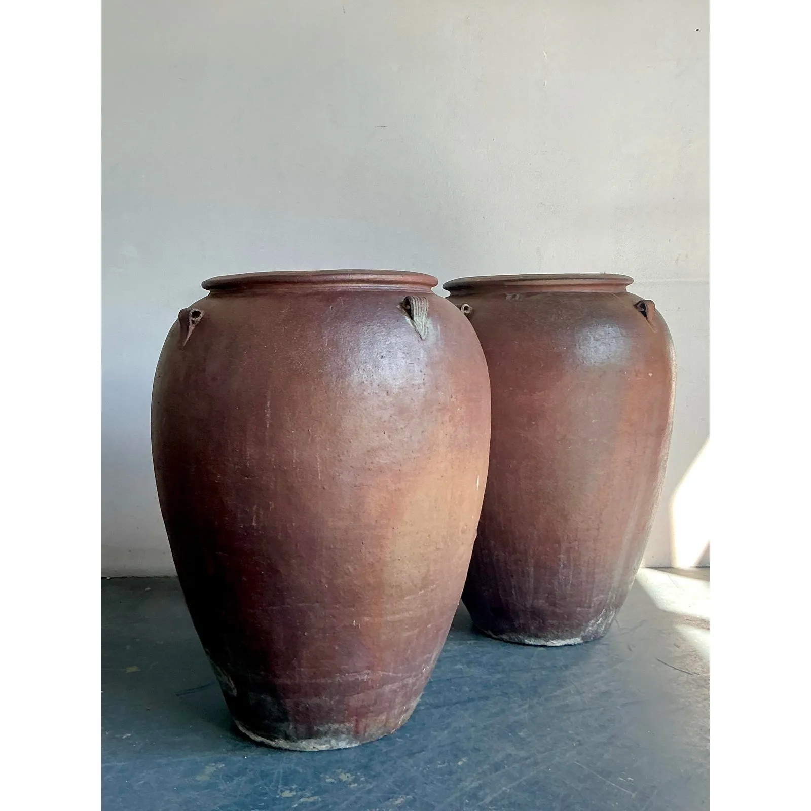 Vintage Boho Matte Glaze Ceramic Urns - A Pair — additional photo 6