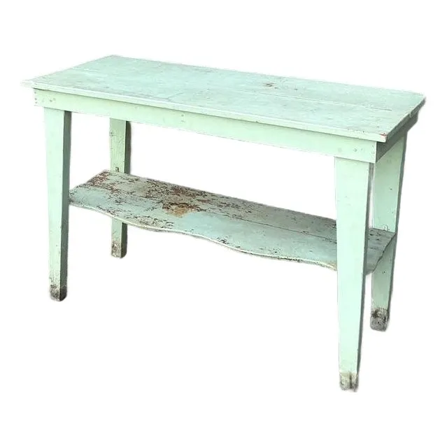 Vintage Boho Primitive Distressed Console Table — additional photo 1
