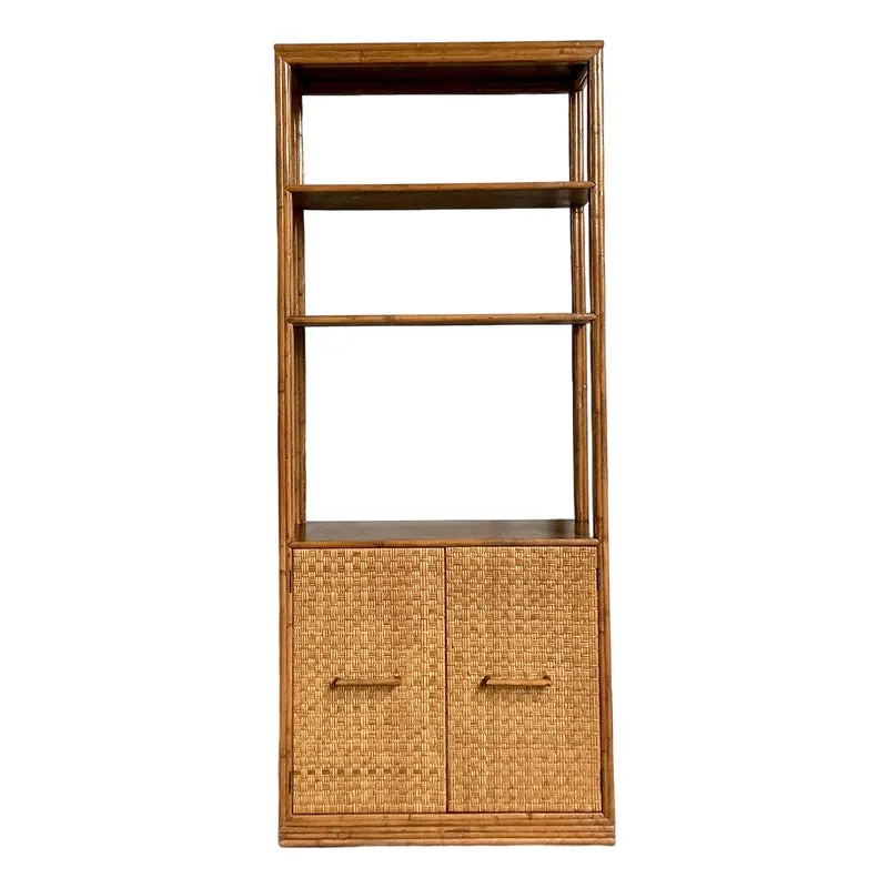 Vintage Boho Woven Rattan Etagere — additional photo 8
