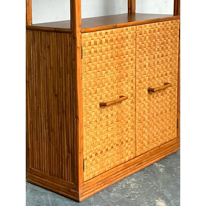 Vintage Boho Woven Rattan Etagere — additional photo 5
