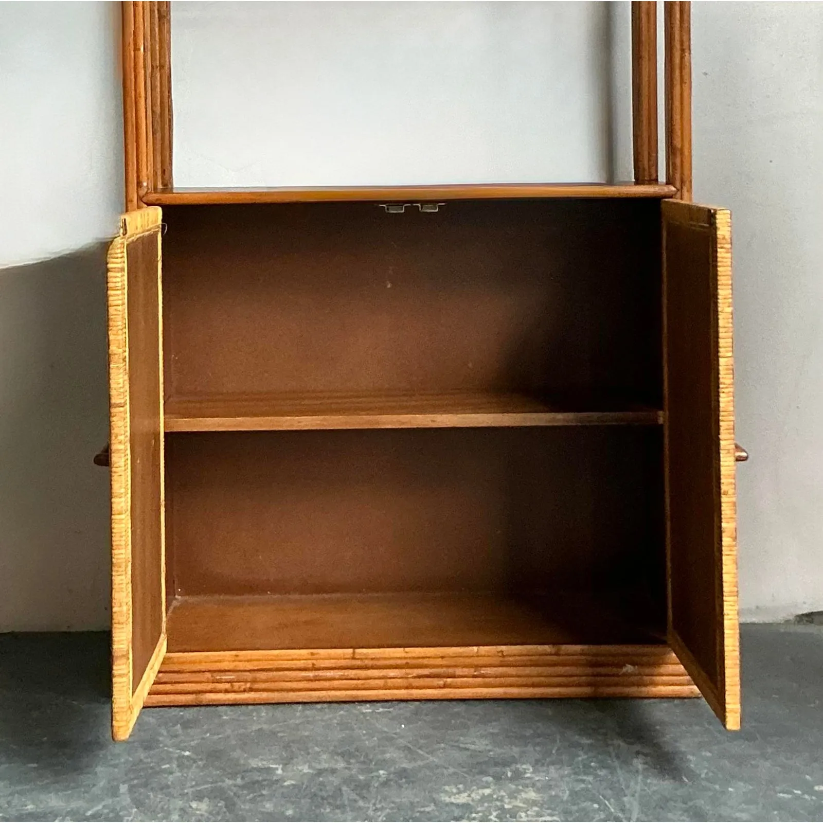 Vintage Boho Woven Rattan Etagere — additional photo 6