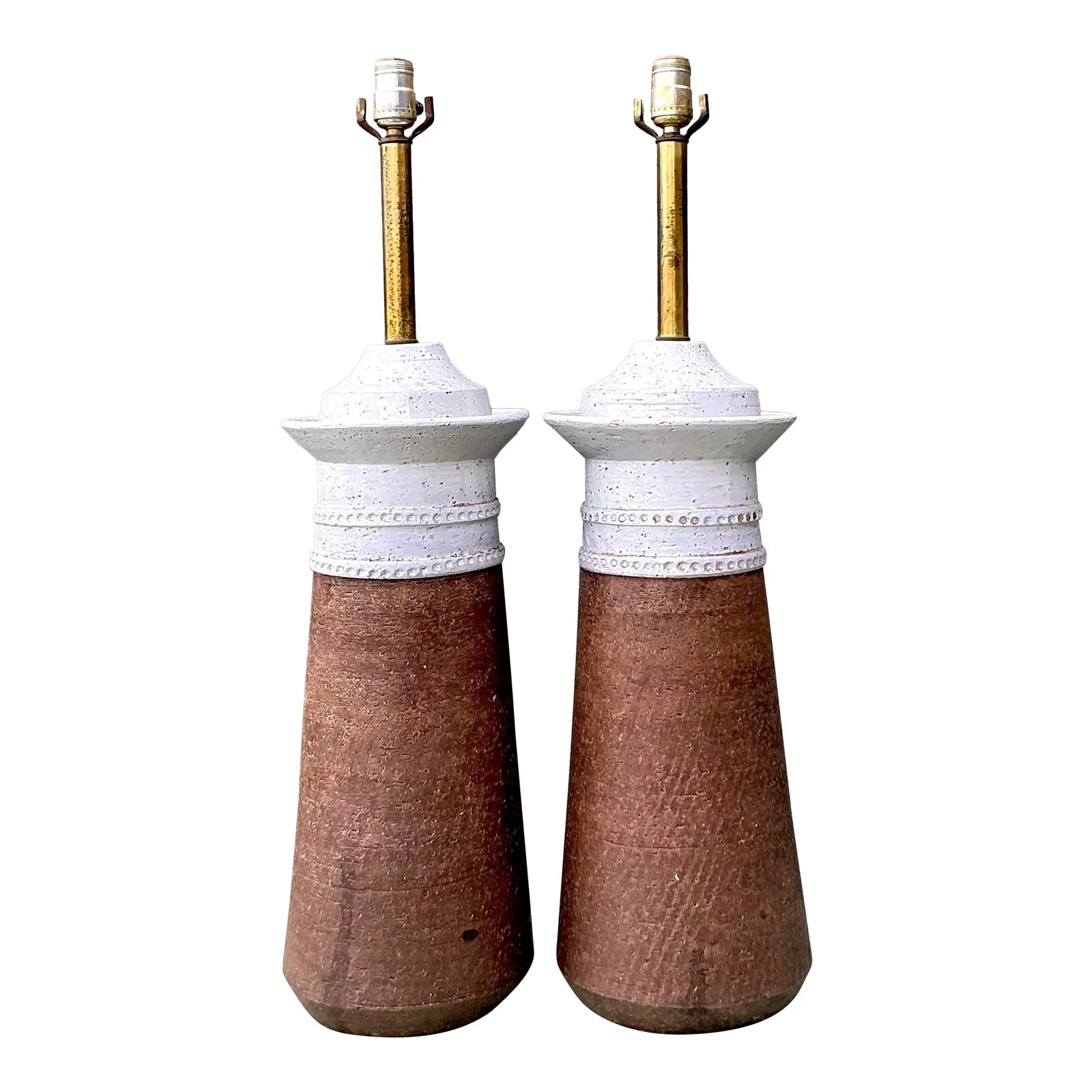 Vintage Boho Italian Ceramic Lamps After Bitossi — additional photo 1