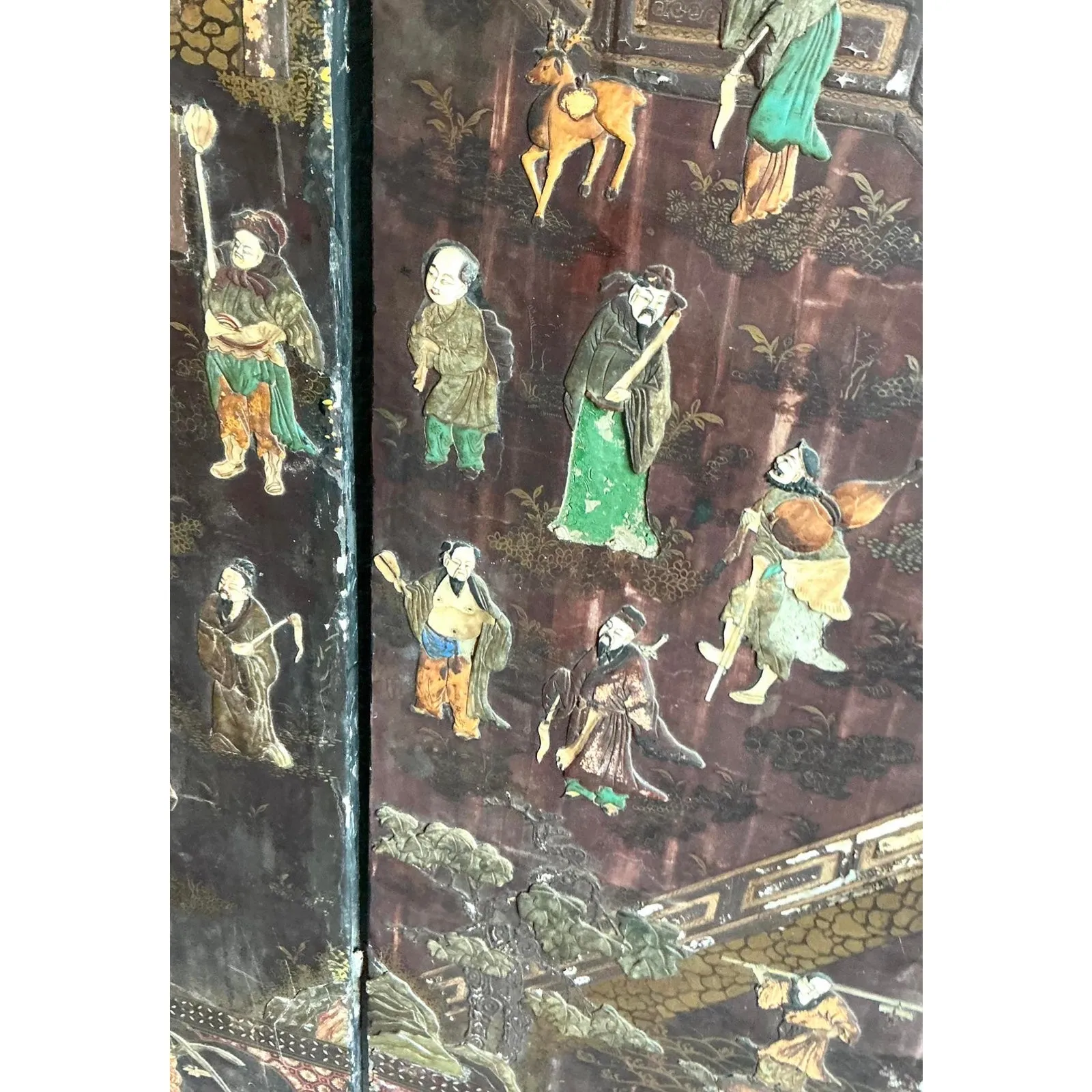 Vintage Asian 19th Century 8 Panel Coromandel Screen — additional photo 3