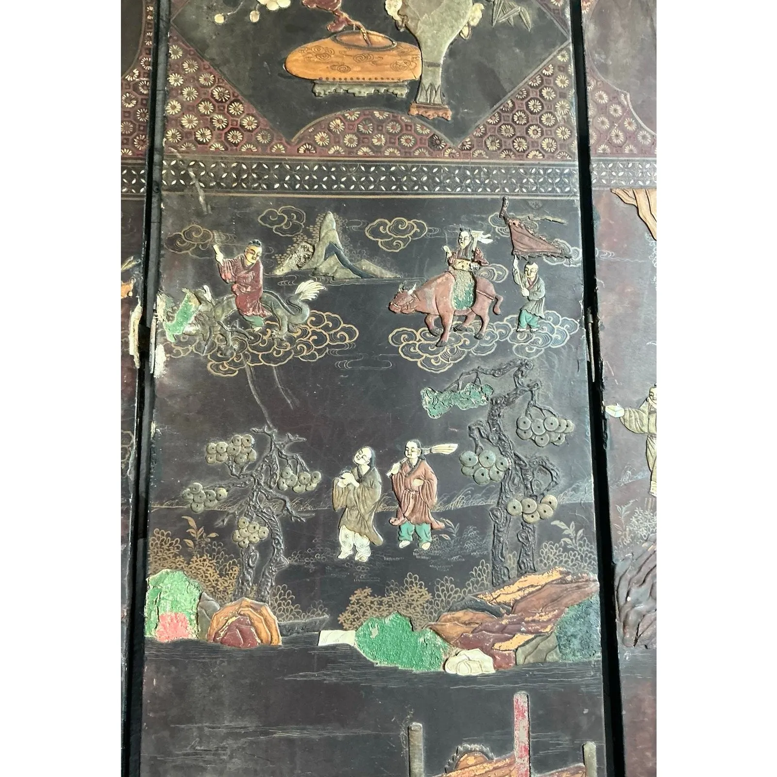 Vintage Asian 19th Century 8 Panel Coromandel Screen — additional photo 4