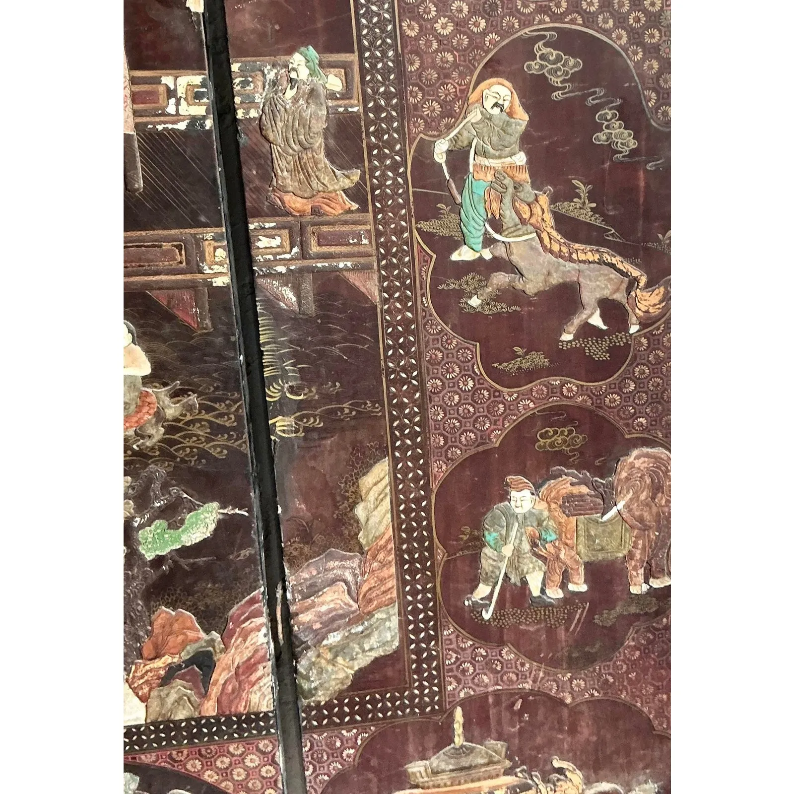 Vintage Asian 19th Century 8 Panel Coromandel Screen — additional photo 6