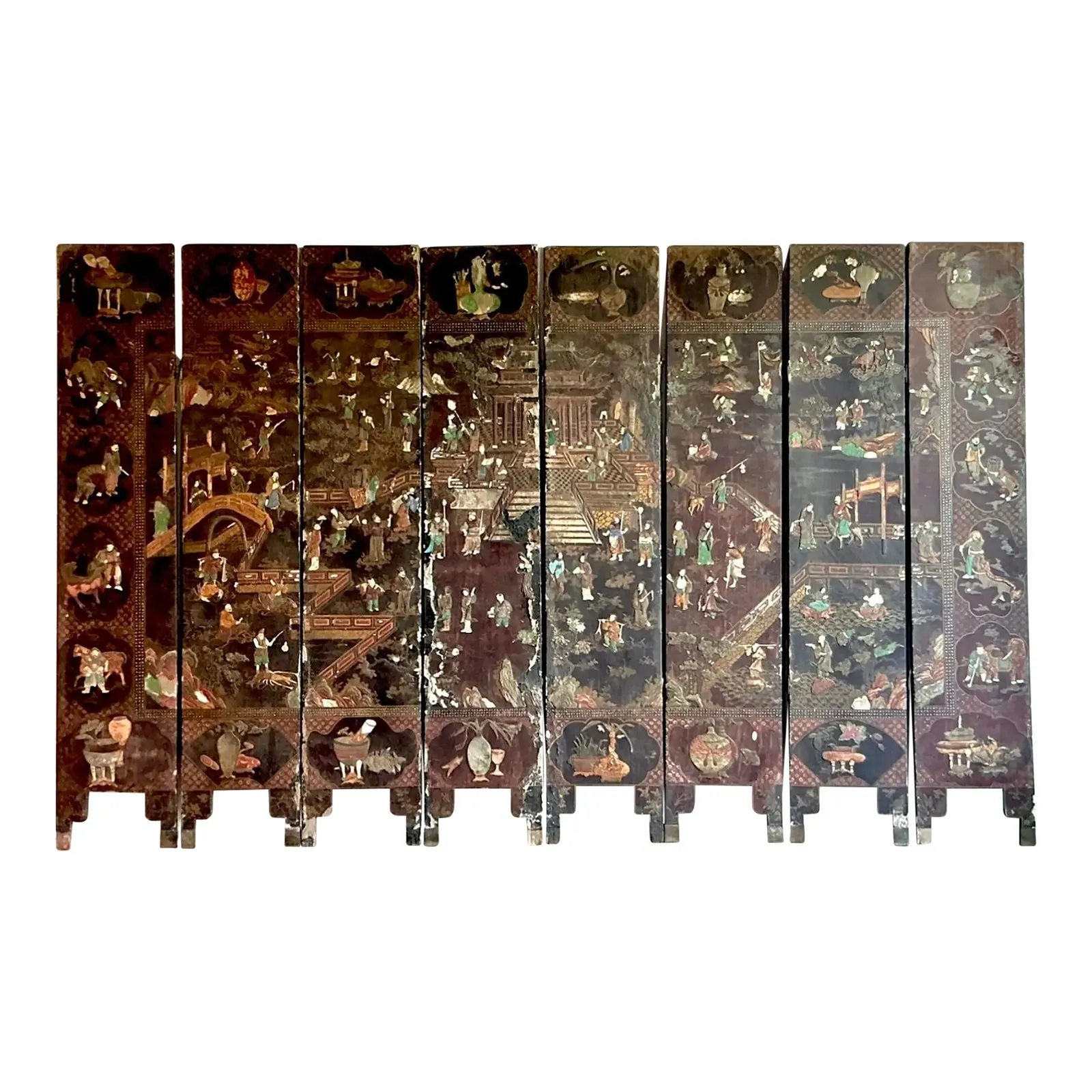 Vintage Asian 19th Century 8 Panel Coromandel Screen — additional photo 8